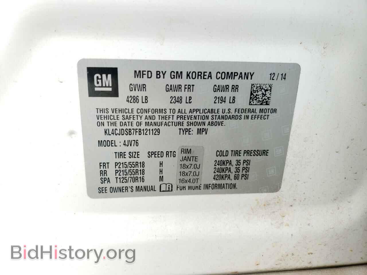 2015 BUICK ENCORE - VIN: KL4CJDSB7FB121129 - Фото 10