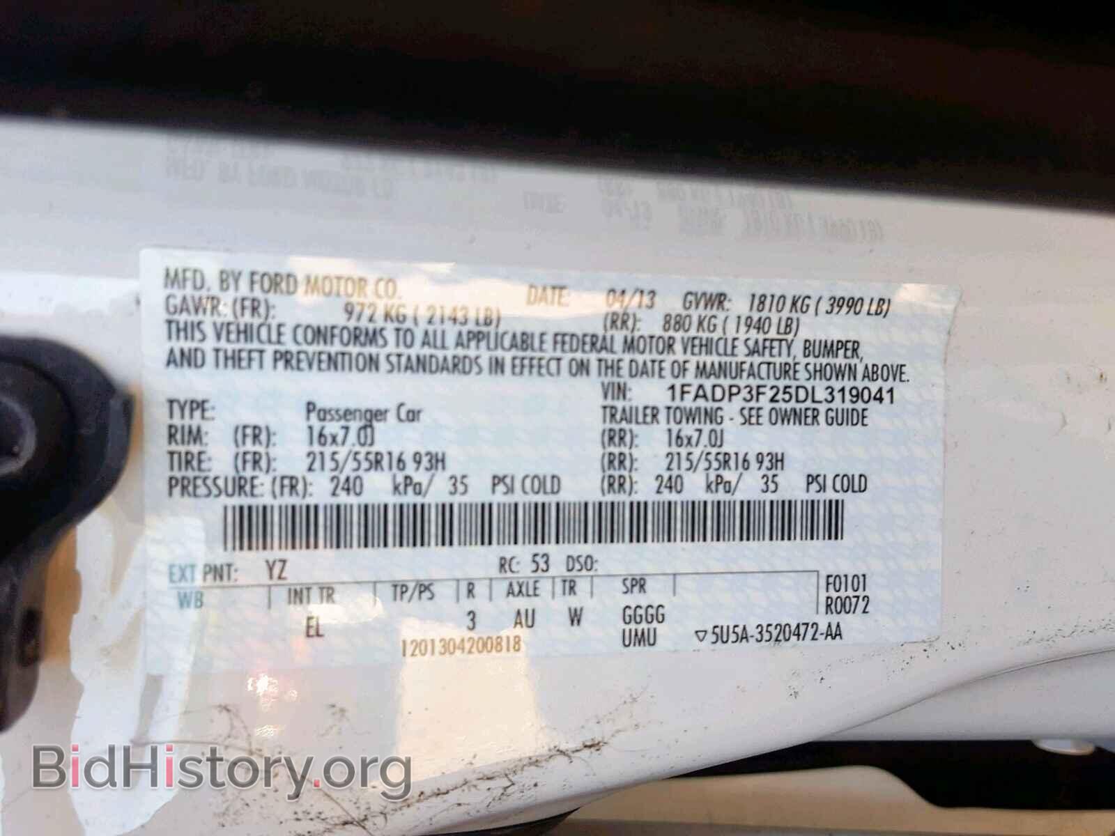 2013 FORD FOCUS - VIN: 1FADP3F25DL319041 - Фото 10