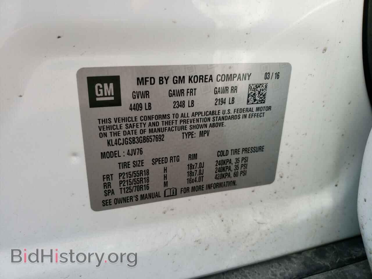 2016 BUICK ENCORE - VIN: KL4CJGSB3GB657692 - Photo 12