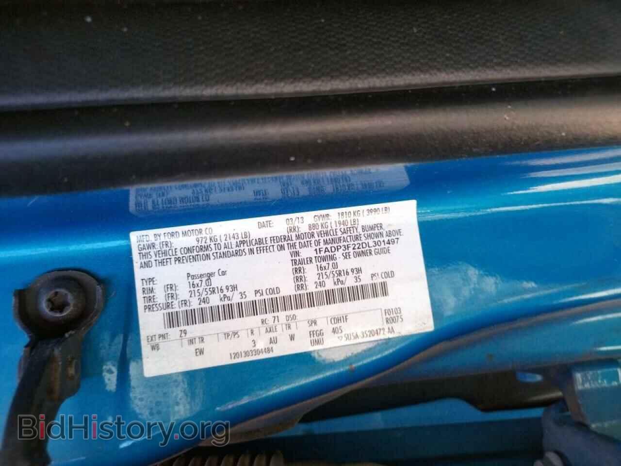 2013 FORD FOCUS - VIN: 1FADP3F22DL301497 - Фото 10