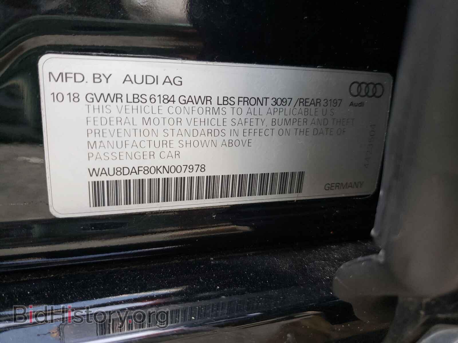 2019 AUDI A8 - VIN: WAU8DAF80KN007978 - Фото 10