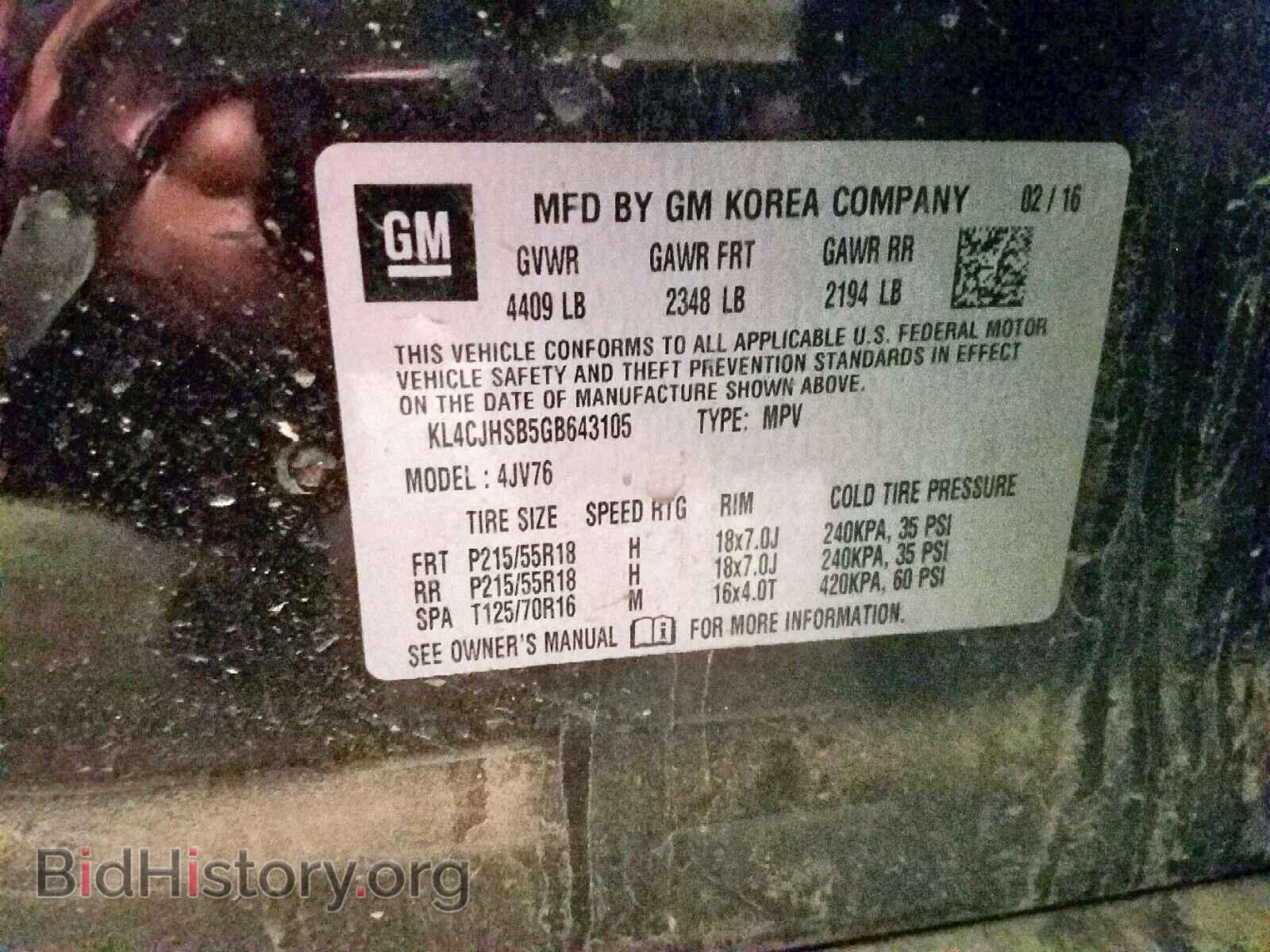 2016 BUICK ENCORE PRE - VIN: KL4CJHSB5GB643105 - Photo 10