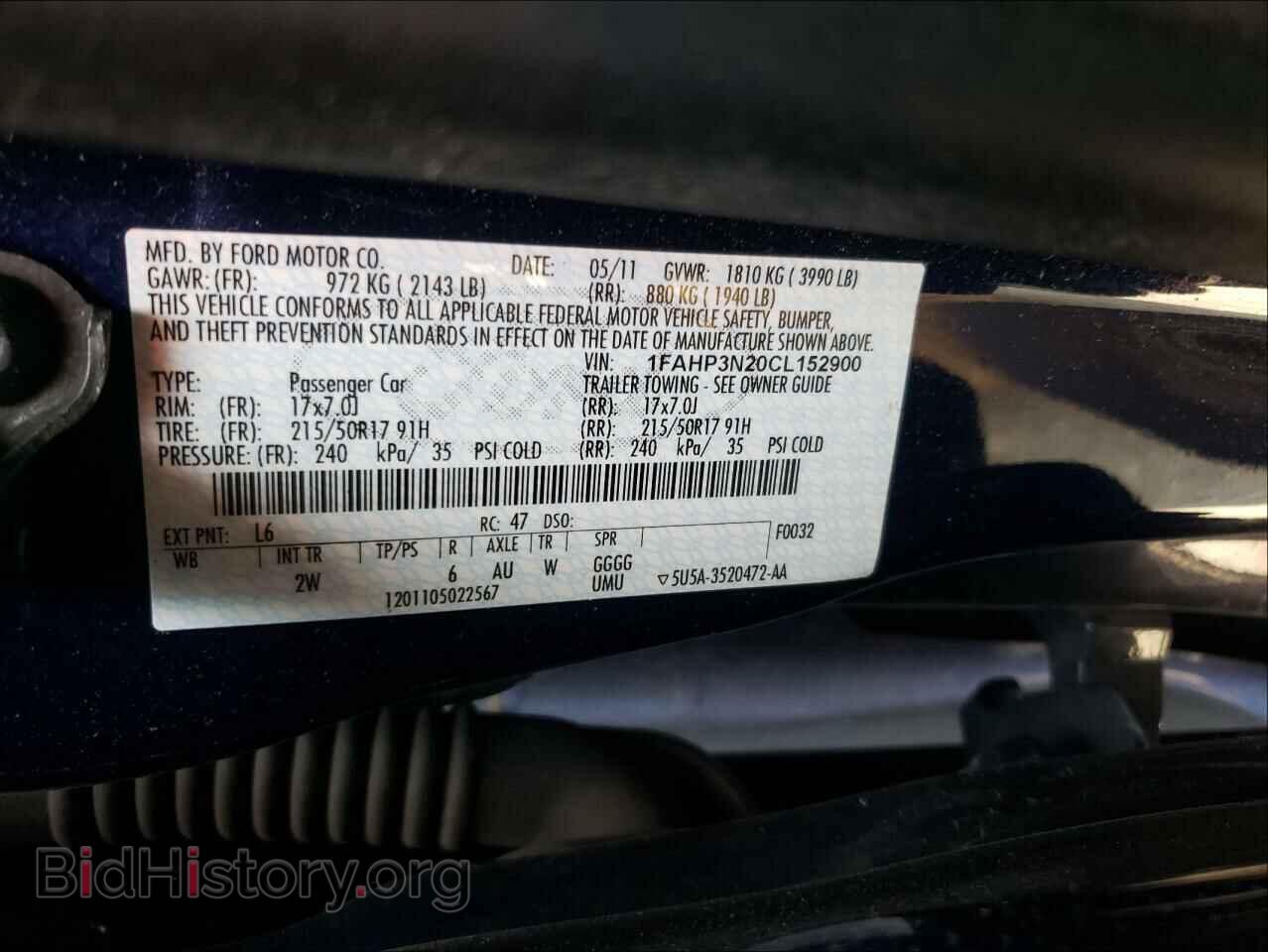 2012 FORD FOCUS - VIN: 1FAHP3N20CL152900 - Фото 10