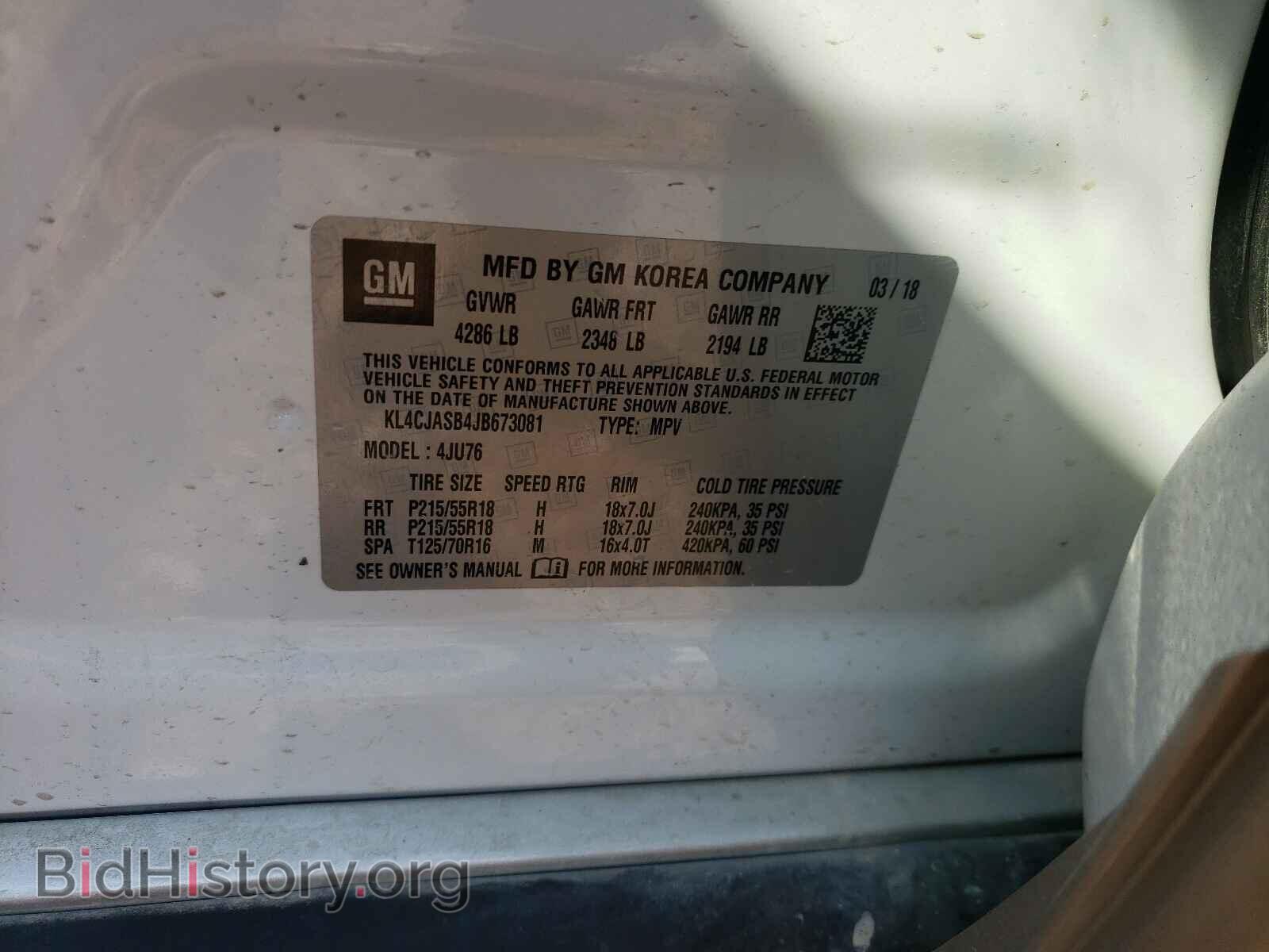 2018 BUICK ENCORE - VIN: KL4CJASB4JB673081 - Photo 10