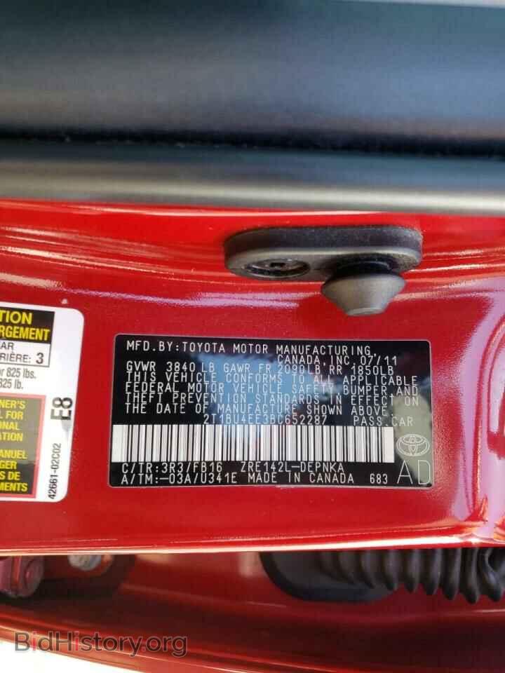 2011 TOYOTA COROLLA - VIN: 2T1BU4EE3BC652287 - Фото 10
