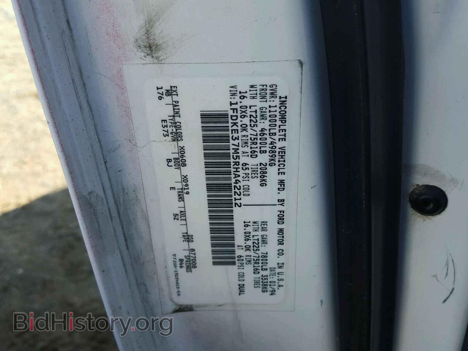 1994 FORD ECONOLINE - VIN: 1FDKE37M5RHA42212 - Photo 10