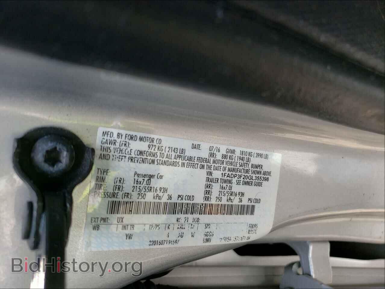 2016 FORD FOCUS - VIN: 1FADP3F20GL355398 - Фото 10