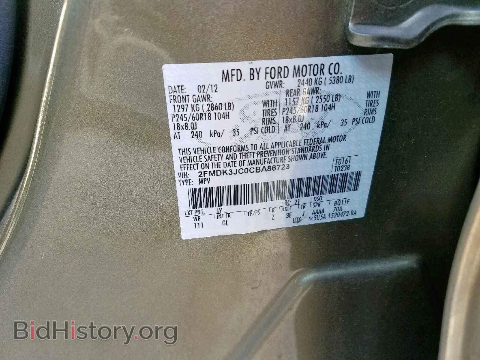 2012 FORD EDGE SEL - VIN: 2FMDK3JC0CBA86723 - Photo 10