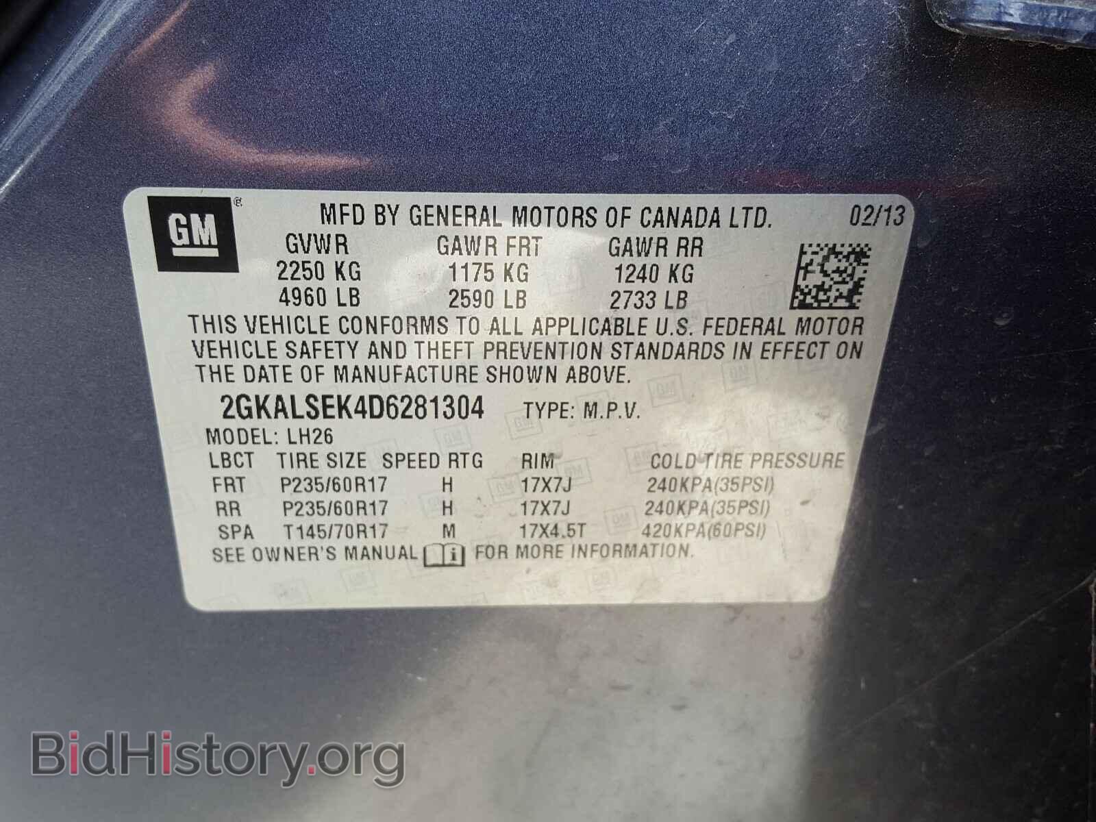 2013 GMC TERRAIN - VIN: 2GKALSEK4D6281304 - Photo 10