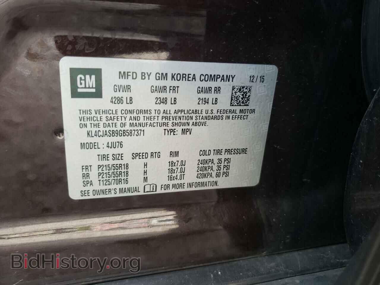 2016 BUICK ENCORE - VIN: KL4CJASB9GB587371 - Photo 10