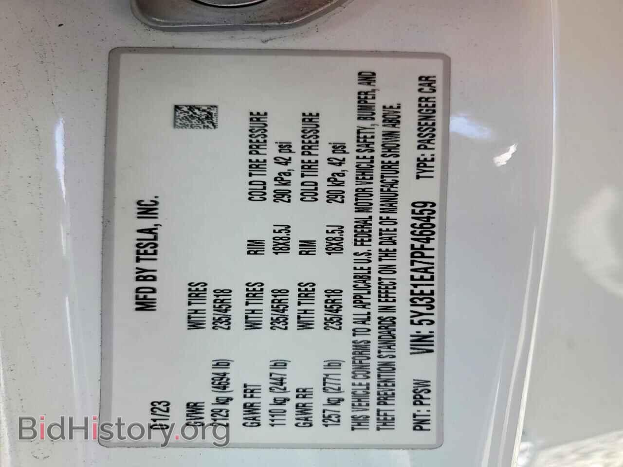 2023 TESLA MODEL 3 - VIN: 5YJ3E1EA7PF466459 - Photo 12