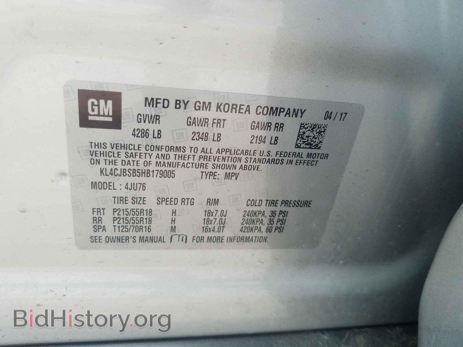 2017 BUICK ENCORE - VIN: KL4CJBSB5HB179005 - Photo 10