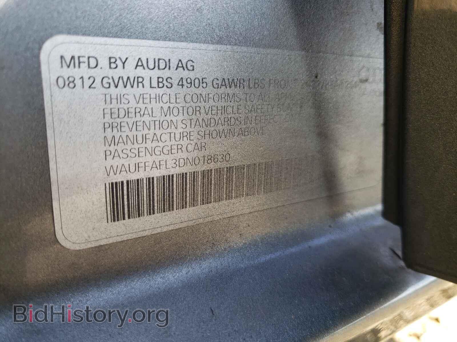 2013 AUDI A4 - VIN: WAUFFAFL3DN018630 - Photo 10