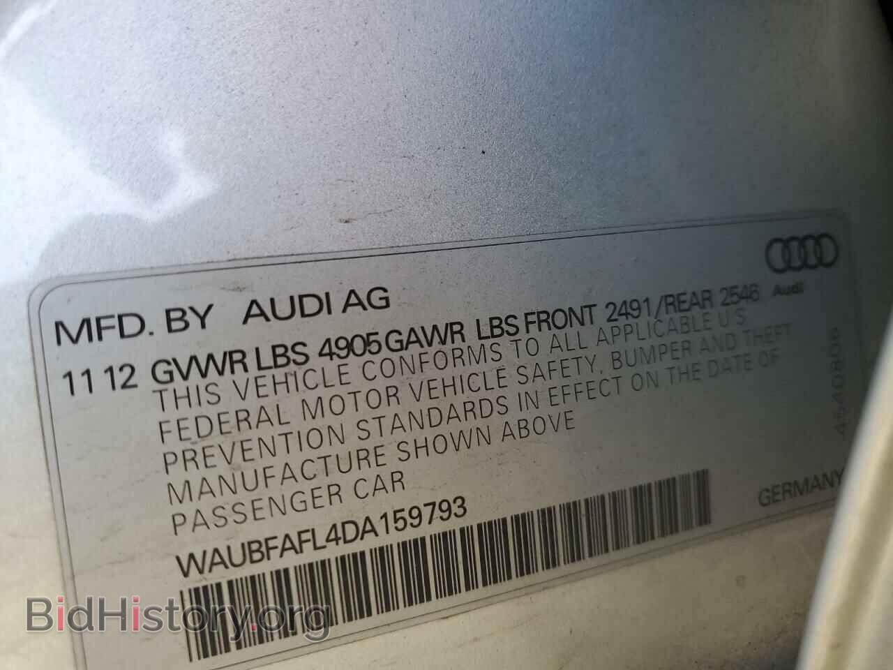 2013 AUDI A4 - VIN: WAUBFAFL4DA159793 - Фото 14