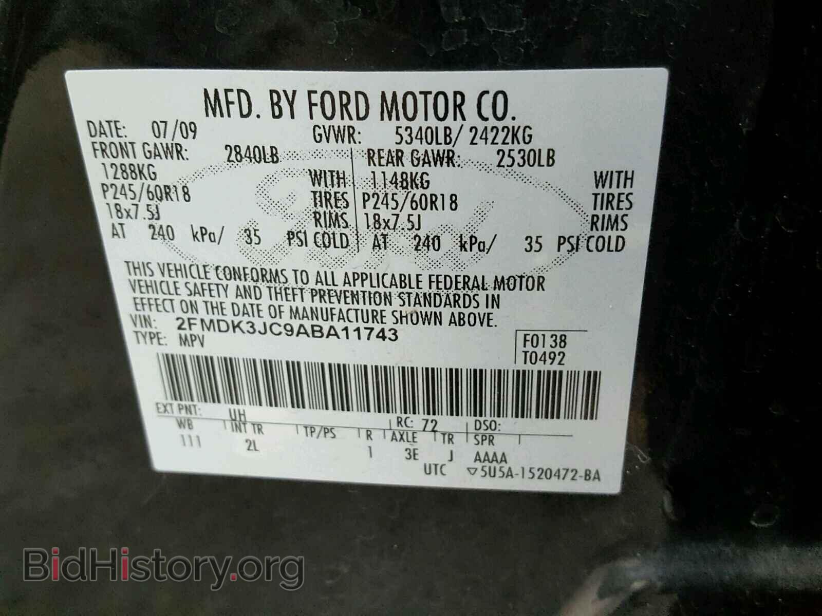 2010 FORD EDGE - VIN: 2FMDK3JC9ABA11743 - Photo 10