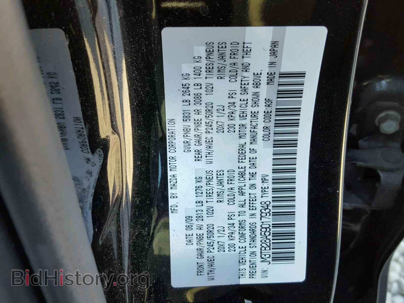 2009 MAZDA CX-9 - VIN: JM3TB28A590179348 - Фото 10