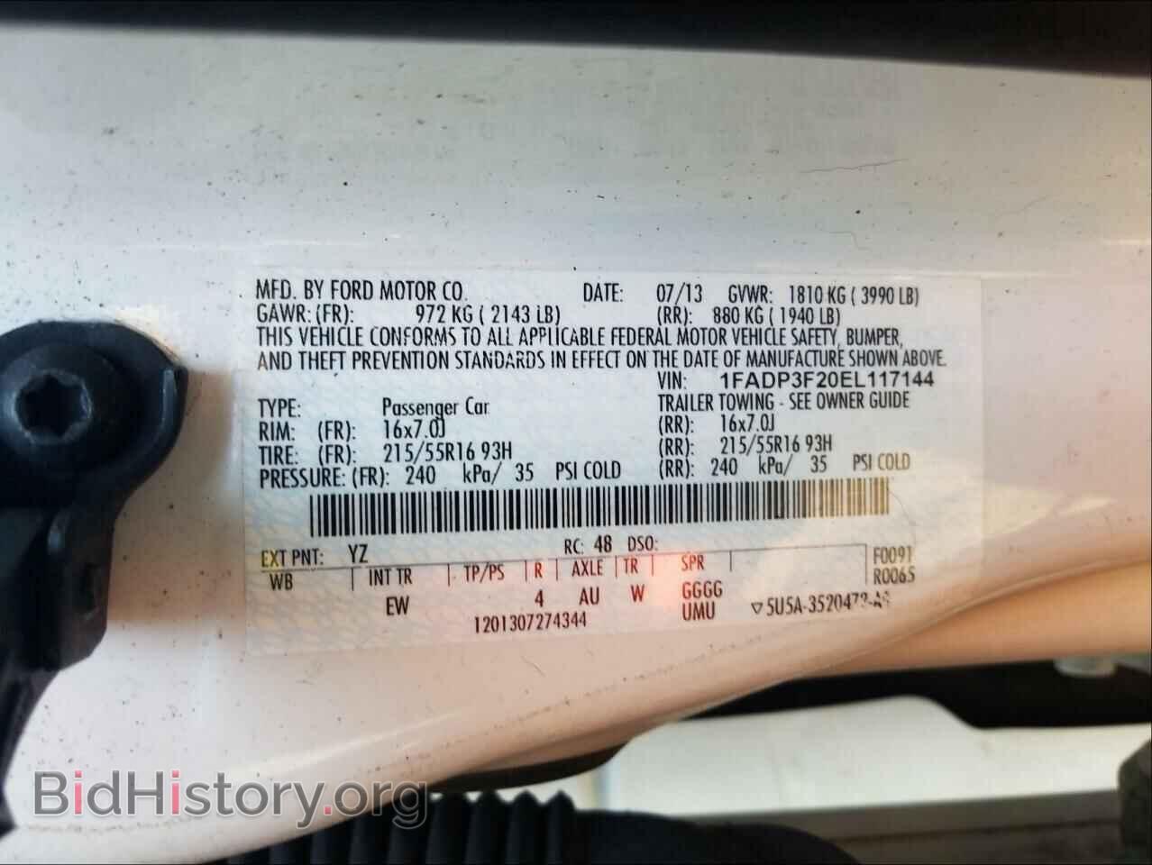 2014 FORD FOCUS - VIN: 1FADP3F20EL117144 - Фото 10
