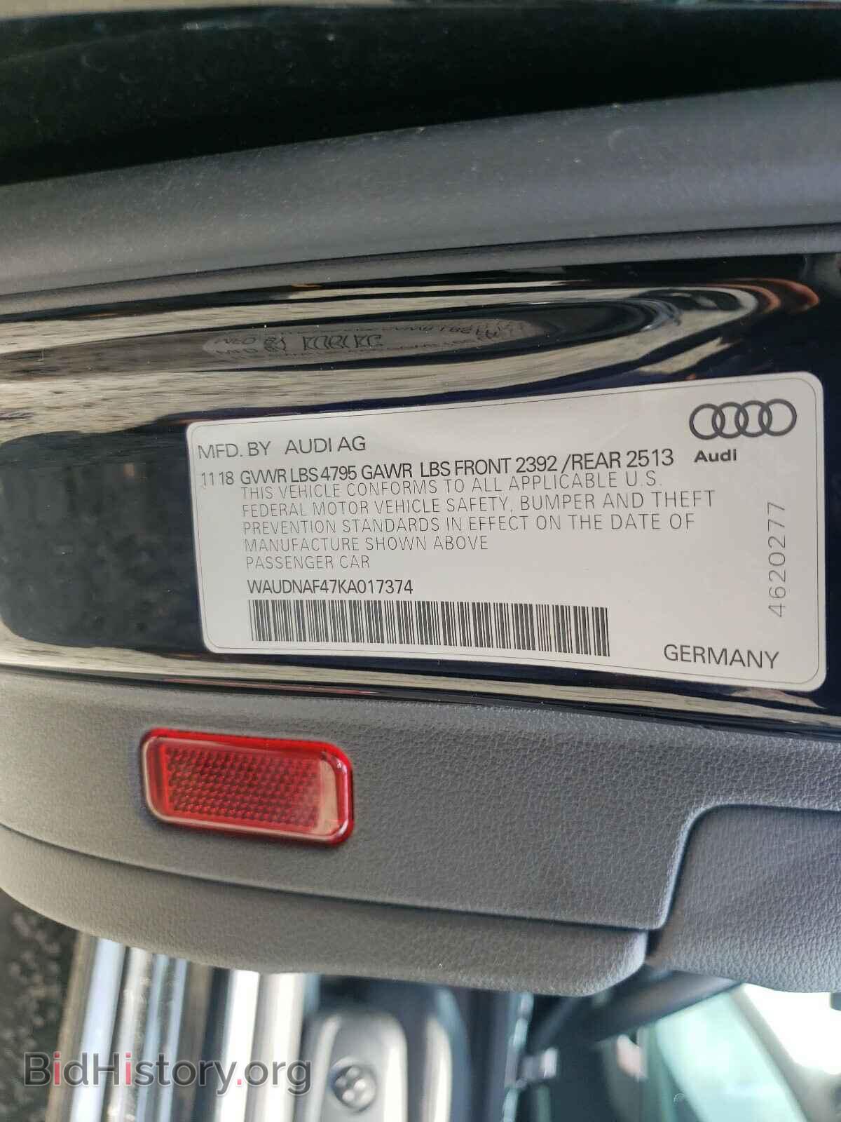 2019 AUDI A4 - VIN: WAUDNAF47KA017374 - Фото 10
