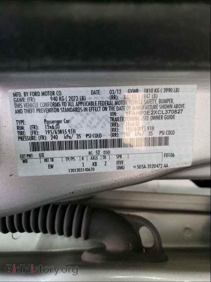 2012 FORD FOCUS - VIN: 1FAHP3E2XCL370827 - Photo 10