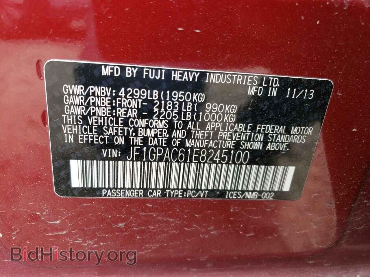 2014 SUBARU IMPREZA - VIN: JF1GPAC61E8245100 - Фото 13