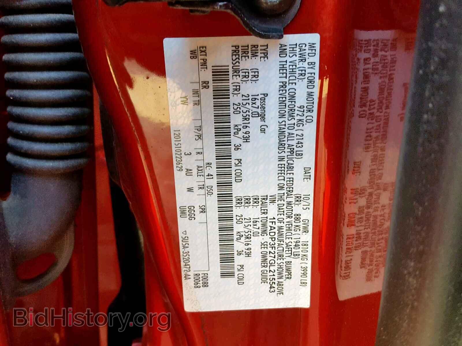 2016 FORD FOCUS SE - VIN: 1FADP3F27GL215543 - Фото 10