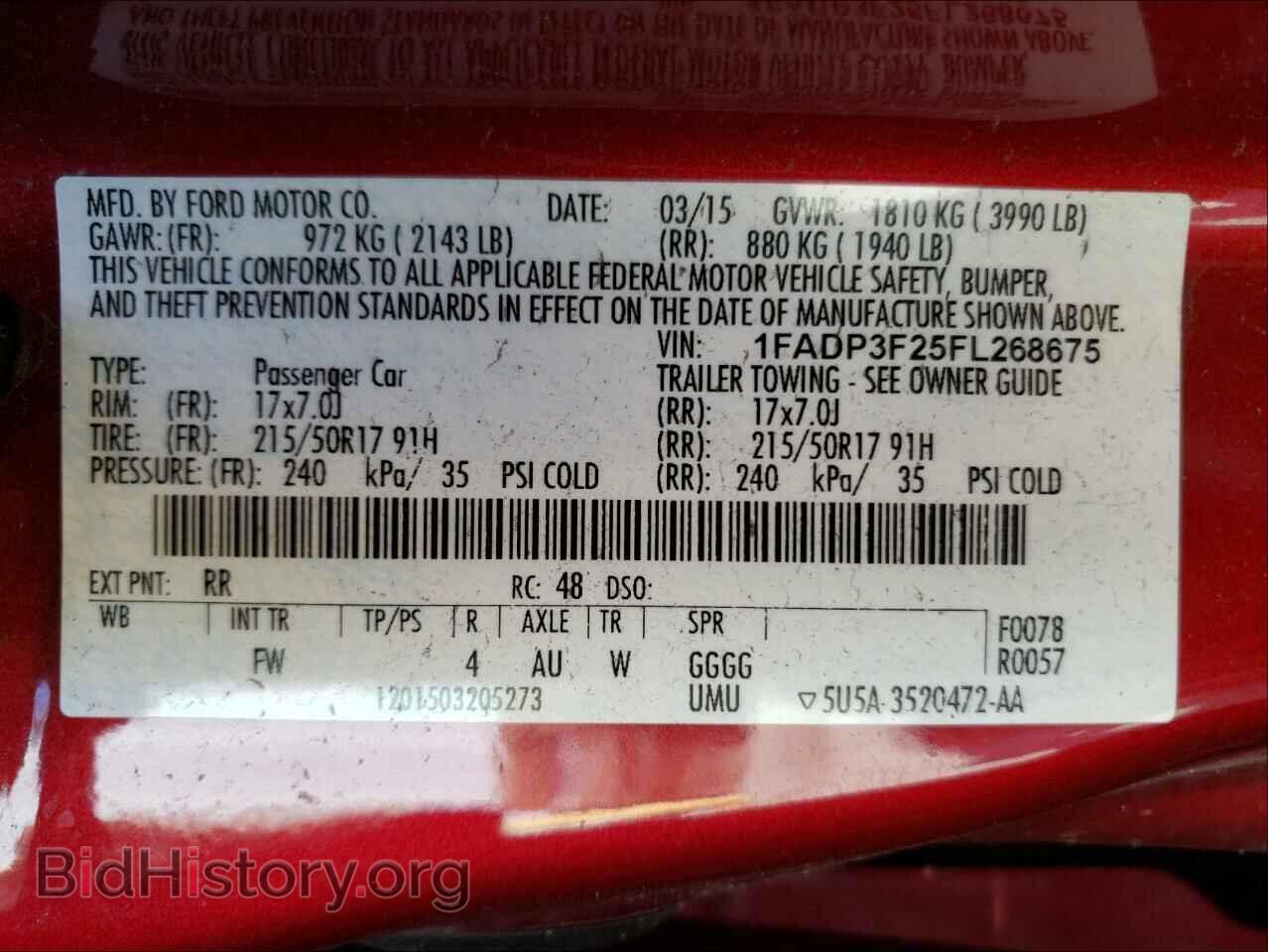 2015 FORD FOCUS - VIN: 1FADP3F25FL268675 - Фото 10