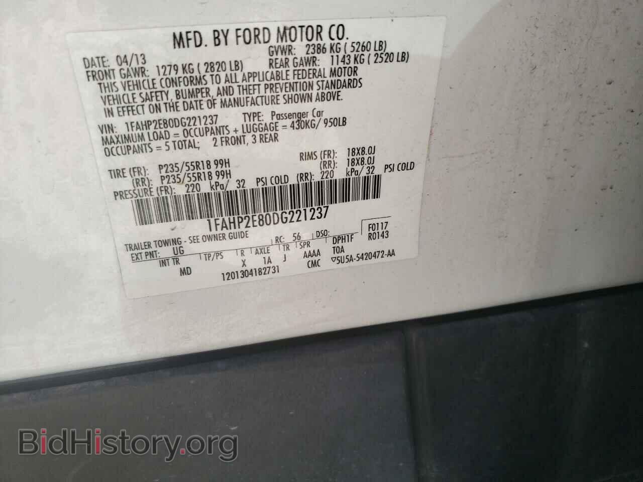 2013 FORD TAURUS - VIN: 1FAHP2E80DG221237 - Photo 10