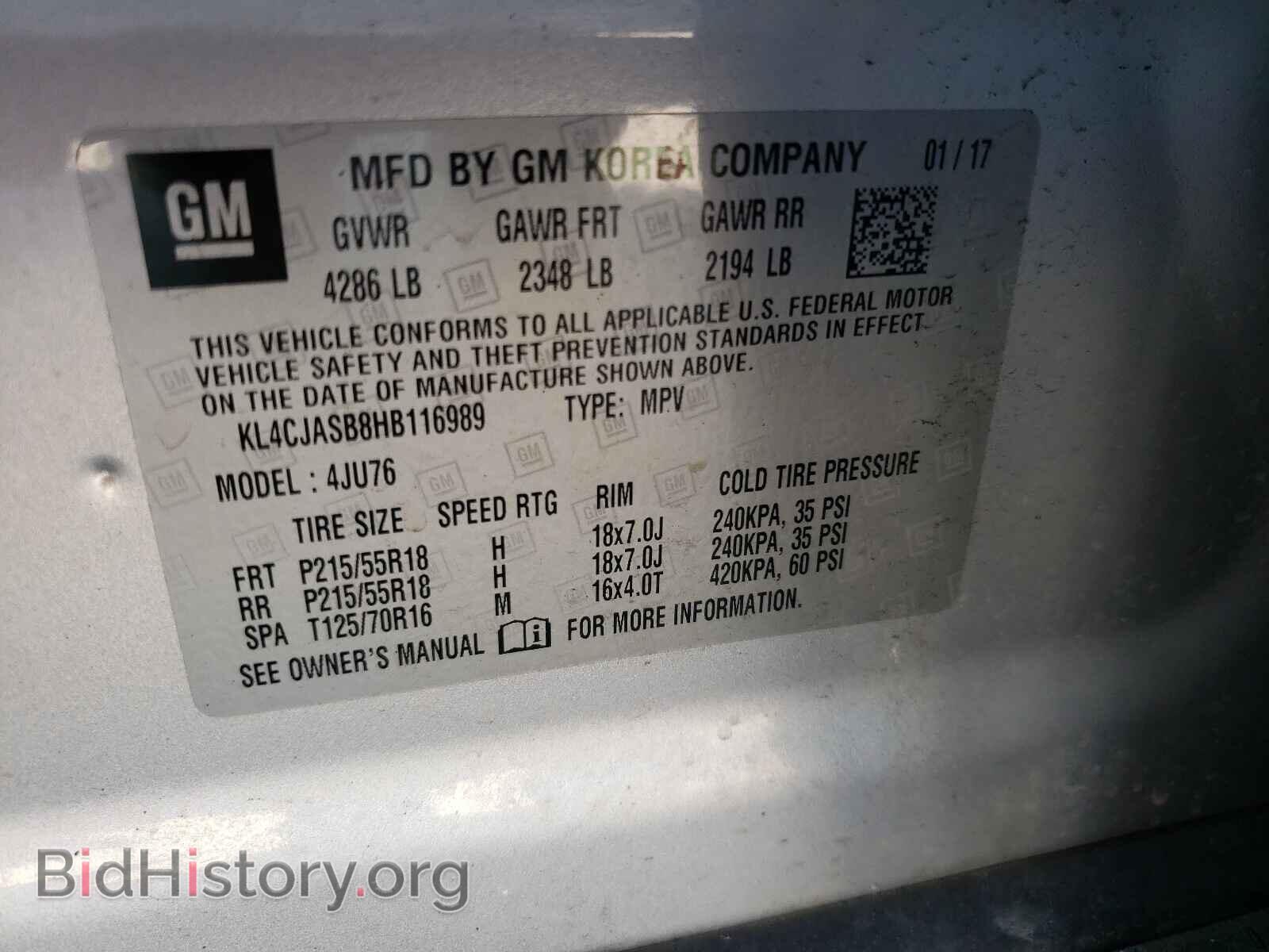 2017 BUICK ENCORE - VIN: KL4CJASB8HB116989 - Photo 10