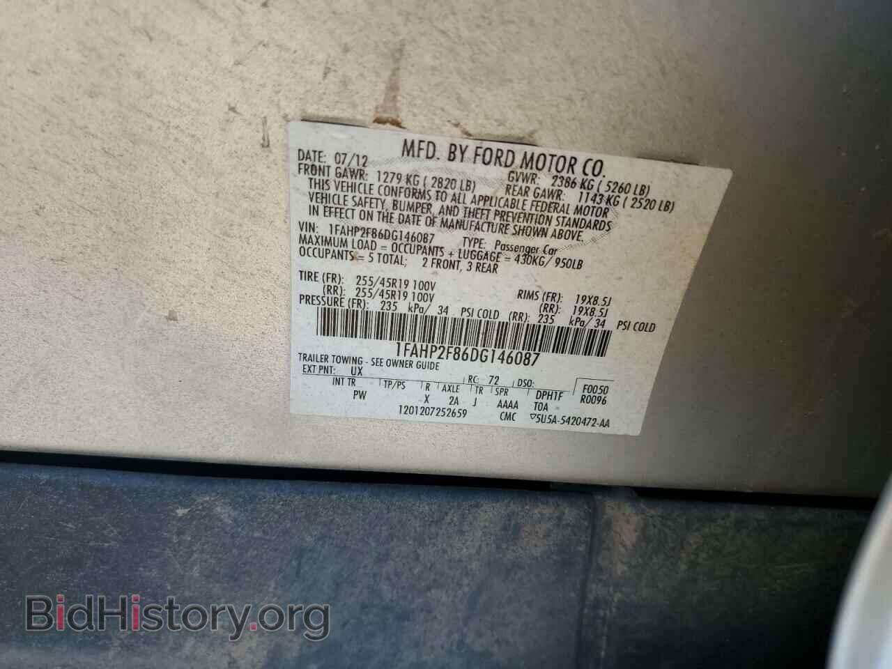 2013 FORD TAURUS - VIN: 1FAHP2F86DG146087 - Фото 10