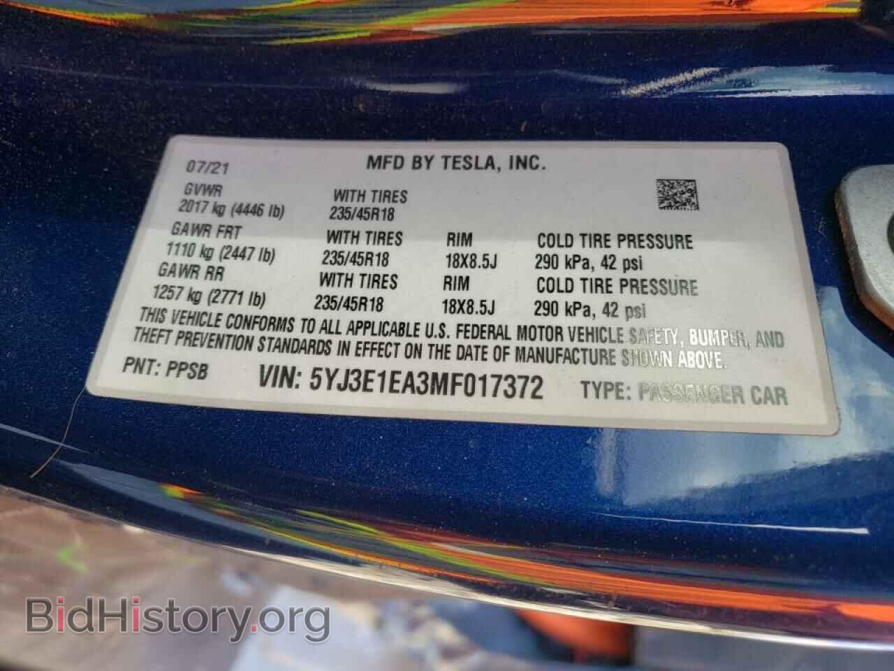 2021 TESLA MODEL 3 - VIN: 5YJ3E1EA3MF017372 - Photo 10