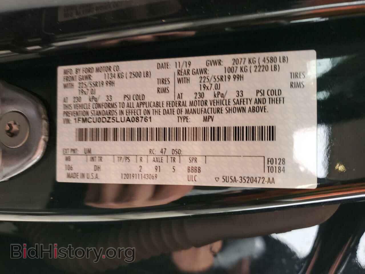 2020 FORD ESCAPE - VIN: 1FMCU0DZ5LUA08761 - Photo 12
