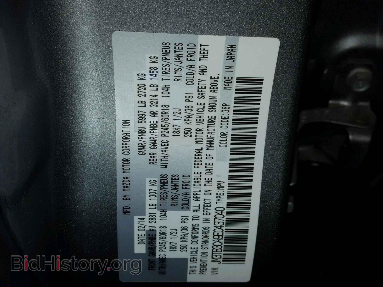 2014 MAZDA CX-9 - VIN: JM3TB3CA9E0437040 - Фото 10