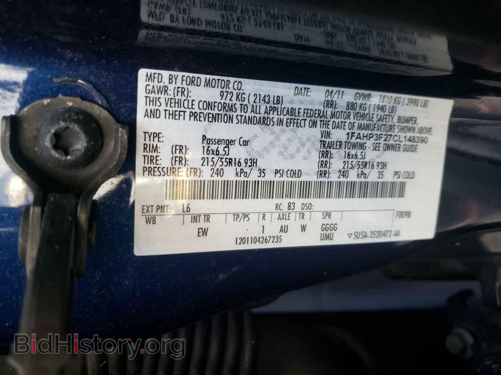 2012 FORD FOCUS - VIN: 1FAHP3F27CL148390 - Photo 10