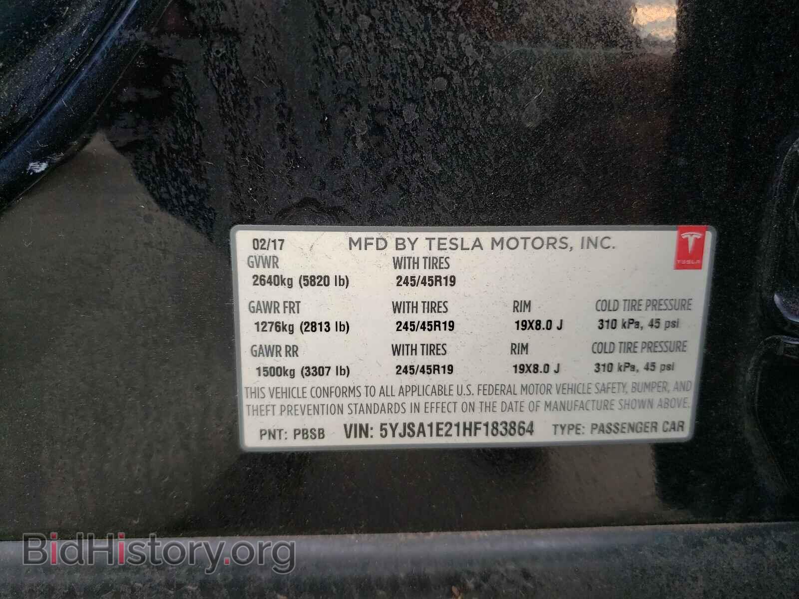 2017 TESLA MODEL S - VIN: 5YJSA1E21HF183864 - Photo 10