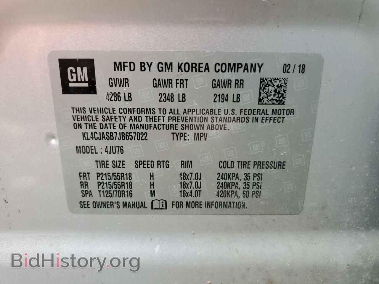 2018 BUICK ENCORE - VIN: KL4CJASB7JB657022 - Фото 12