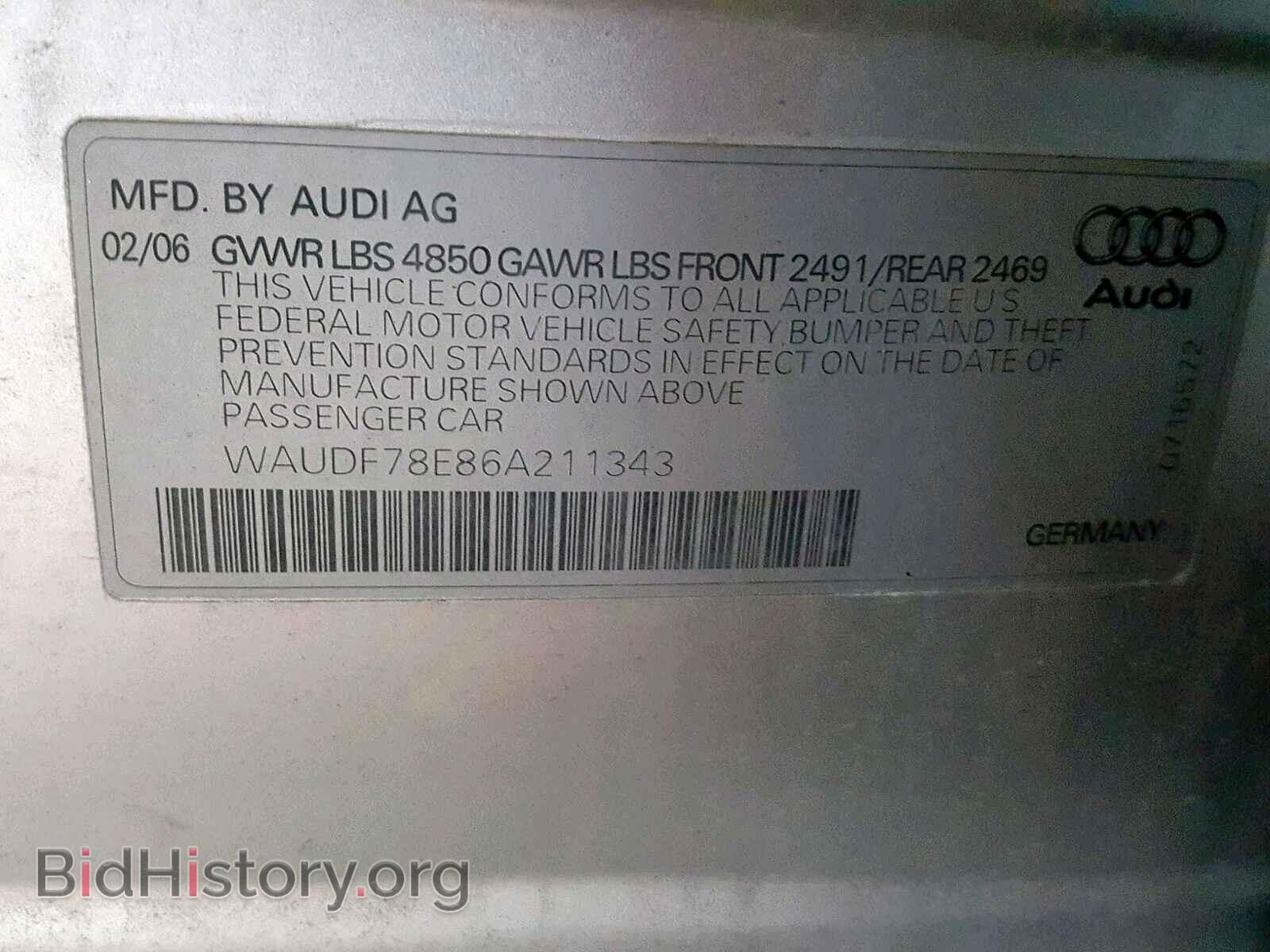 2006 AUDI A4 - VIN: WAUDF78E86A211343 - Photo 10