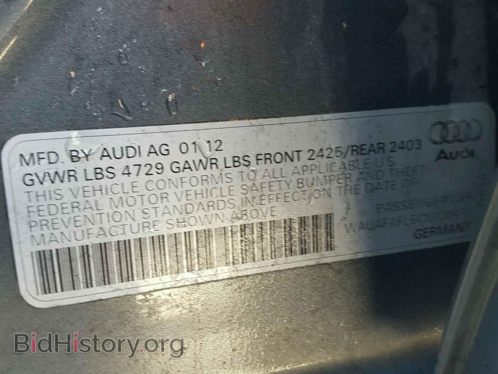 2012 AUDI A4 - VIN: WAUAFAFL5CN020470 - Фото 10
