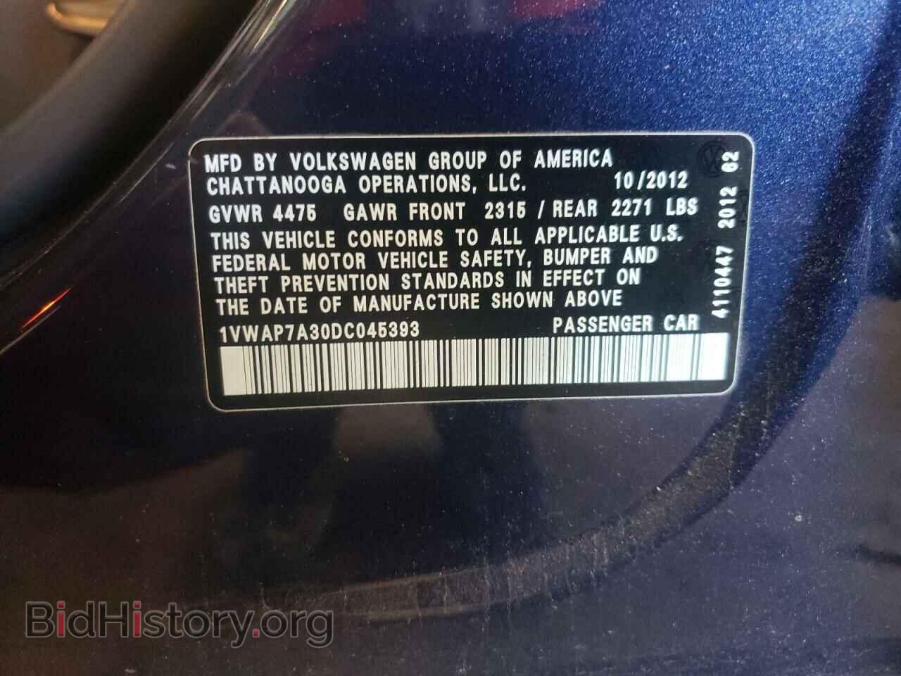 2013 VOLKSWAGEN PASSAT - VIN: 1VWAP7A30DC045393 - Photo 10