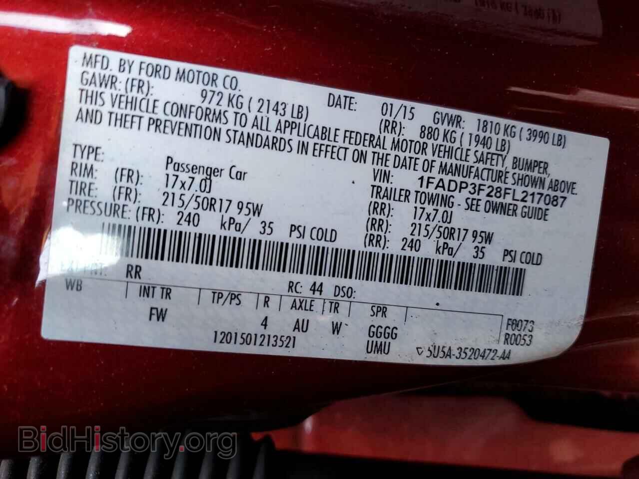 2015 FORD FOCUS - VIN: 1FADP3F28FL217087 - Фото 13