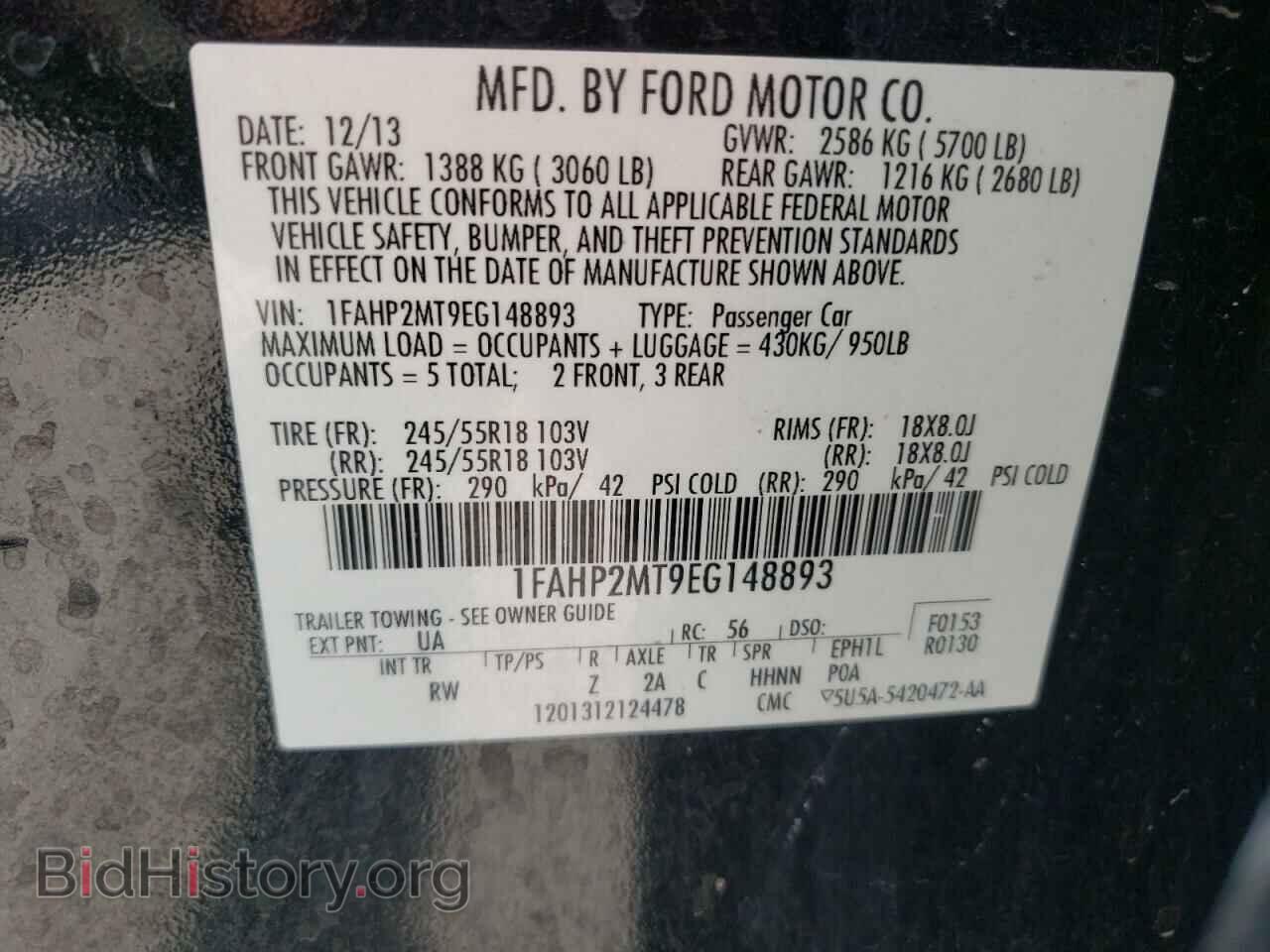 2014 FORD TAURUS - VIN: 1FAHP2MT9EG148893 - Photo 10