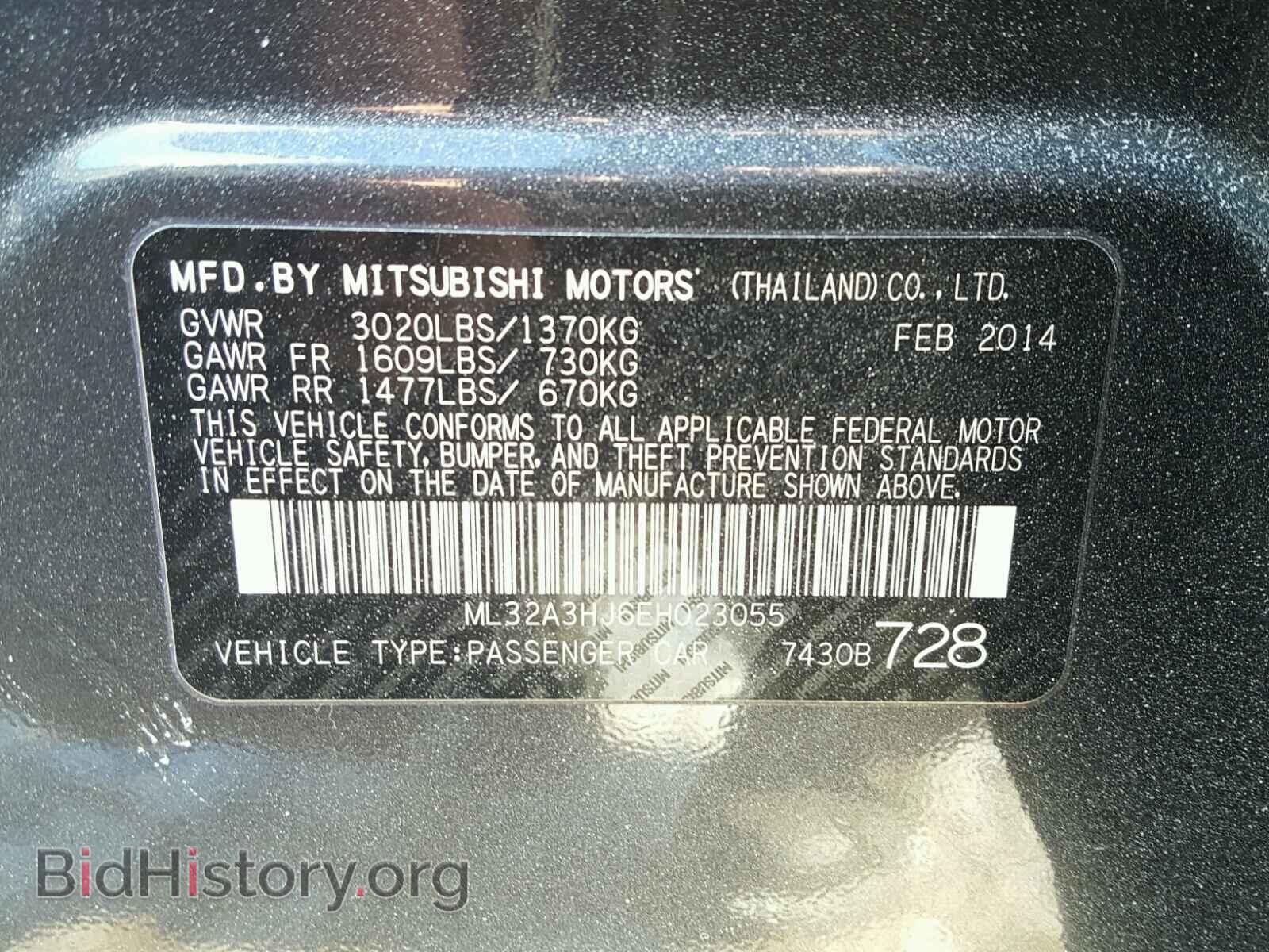 2014 MITSUBISHI MIRAGE - VIN: ML32A3HJ6EH023055 - Фото 10