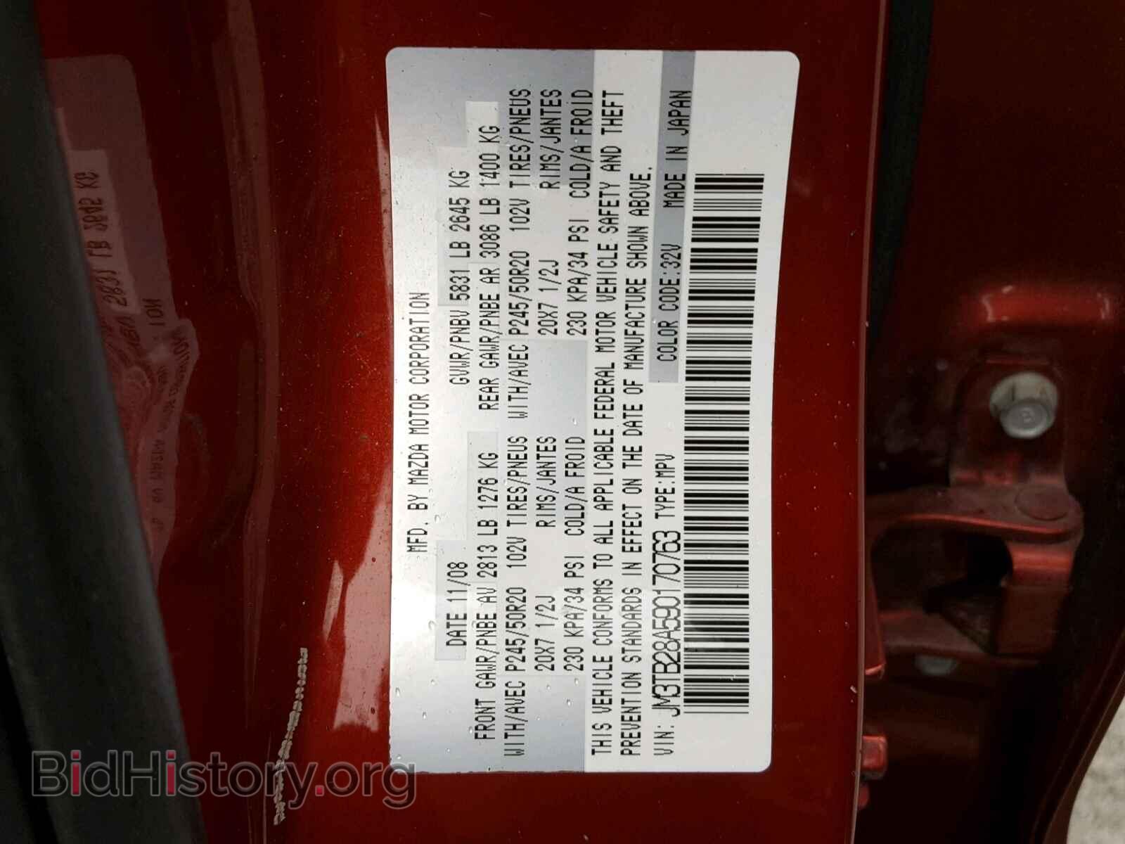 2009 MAZDA CX-9 - VIN: JM3TB28A590170763 - Фото 10