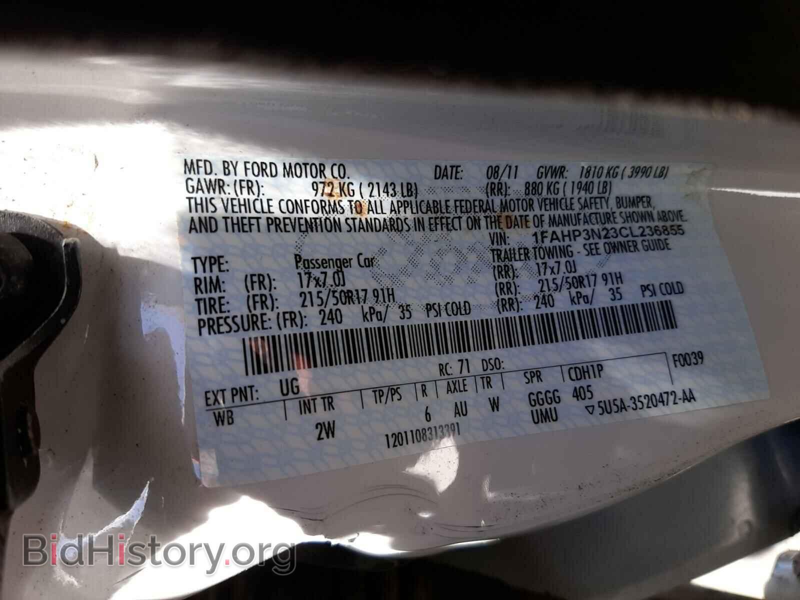 2012 FORD FOCUS - VIN: 1FAHP3N23CL236855 - Фото 10