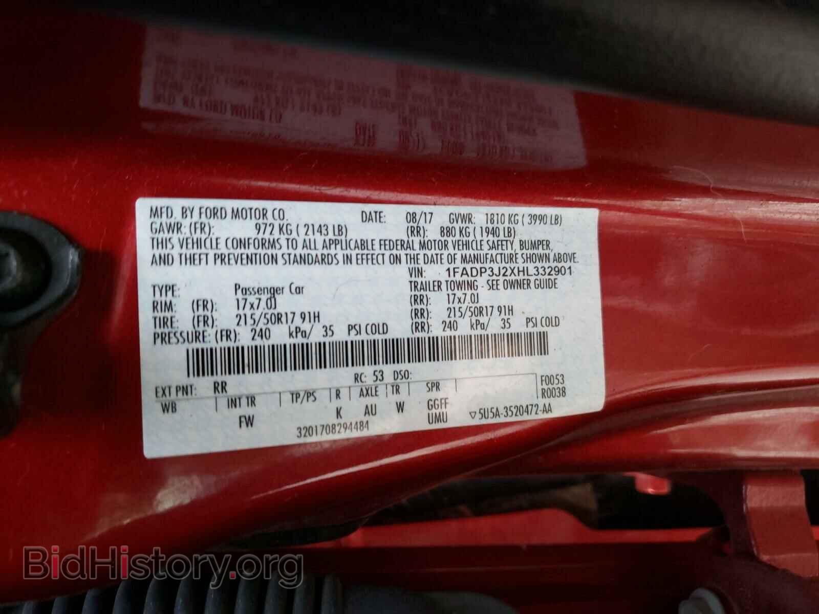 2017 FORD FOCUS - VIN: 1FADP3J2XHL332901 - Фото 10