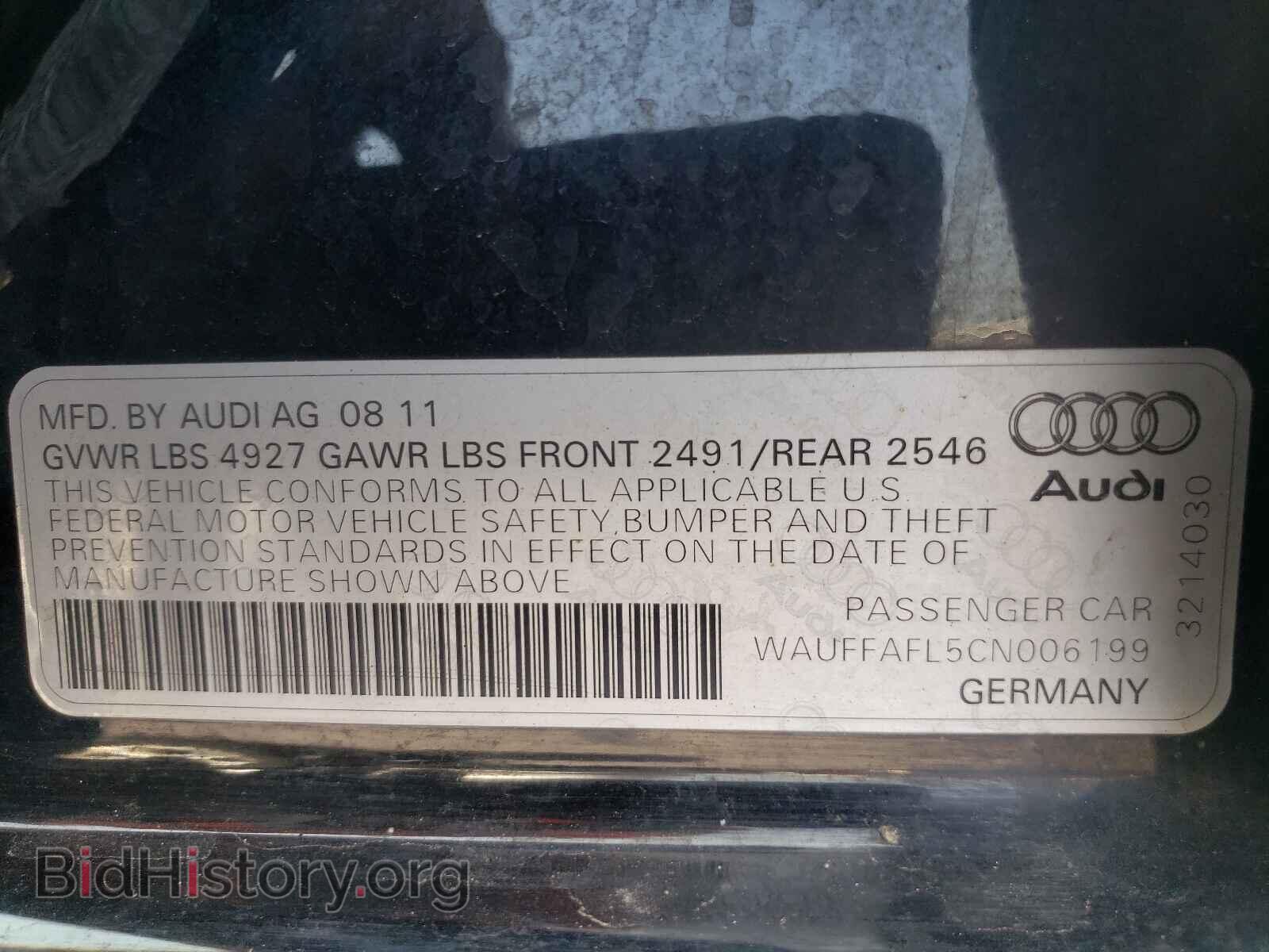 2012 AUDI A4 - VIN: WAUFFAFL5CN006199 - Фото 10