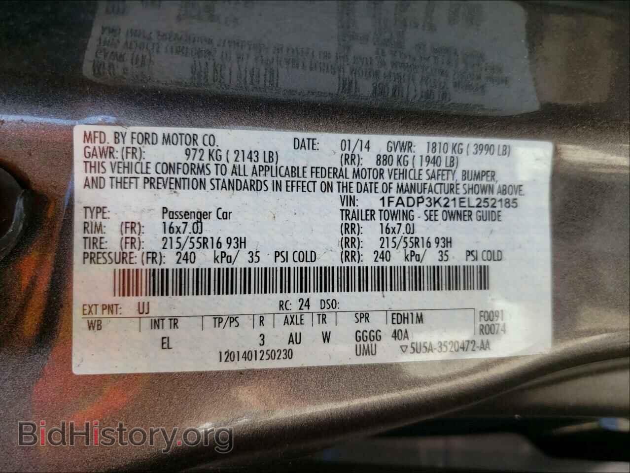 2014 FORD FOCUS - VIN: 1FADP3K21EL252185 - Photo 10