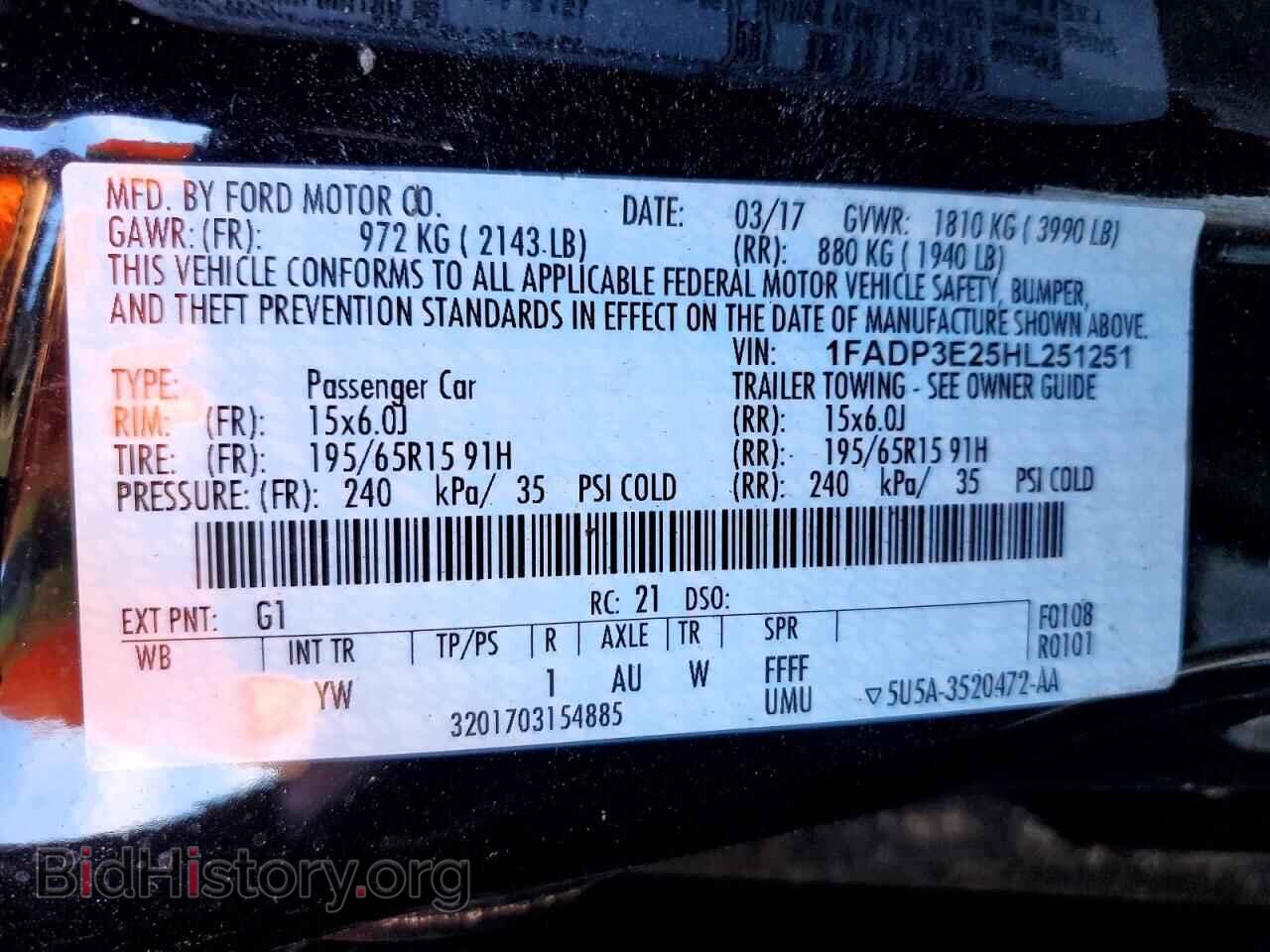 2017 FORD FOCUS - VIN: 1FADP3E25HL251251 - Фото 12