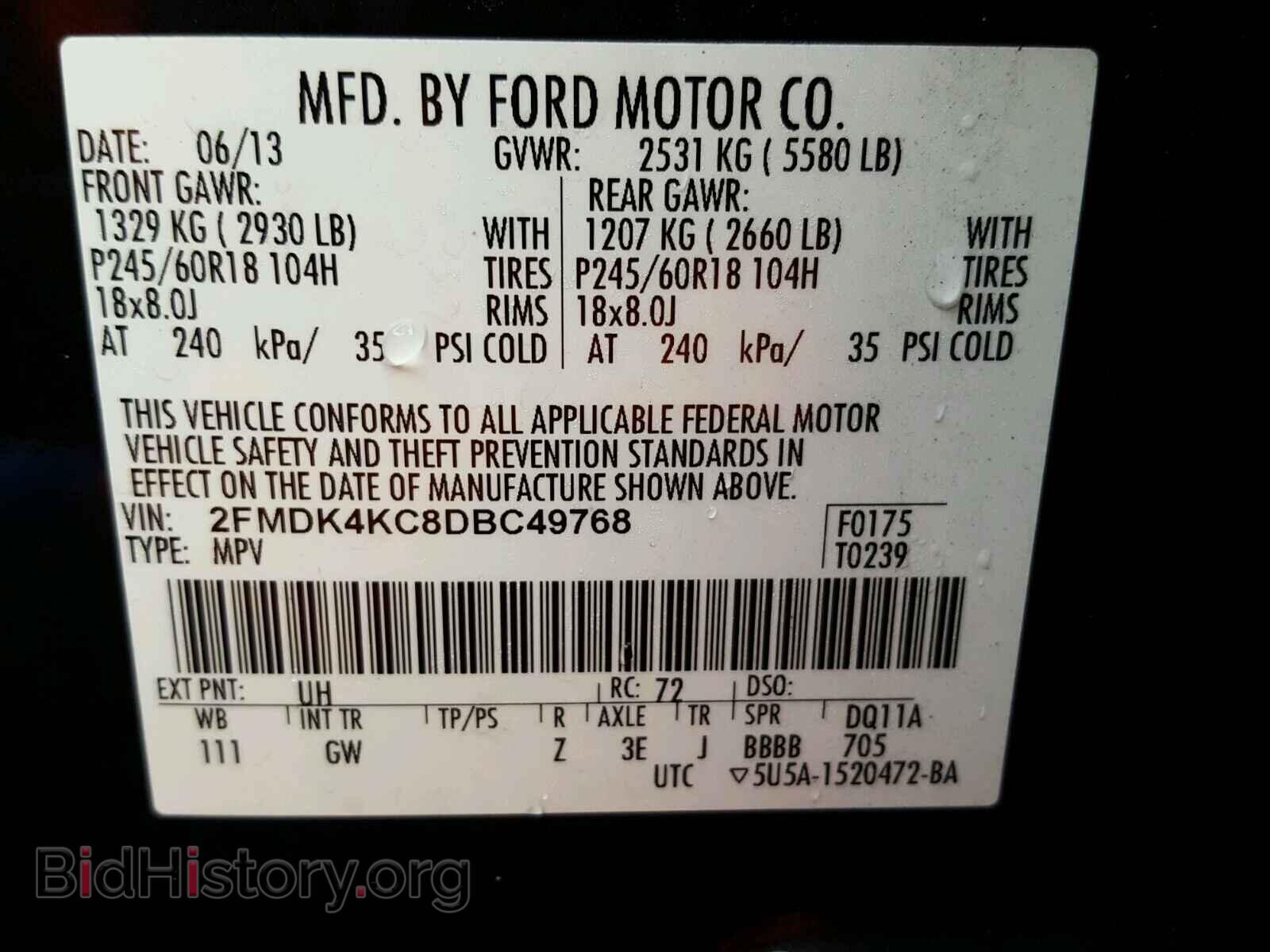2013 FORD EDGE - VIN: 2FMDK4KC8DBC49768 - Photo 10