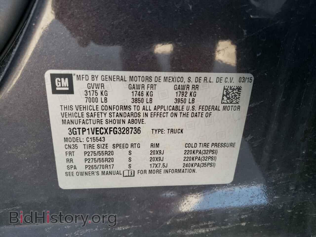 2015 GMC SIERRA - VIN: 3GTP1VECXFG328736 - Фото 10