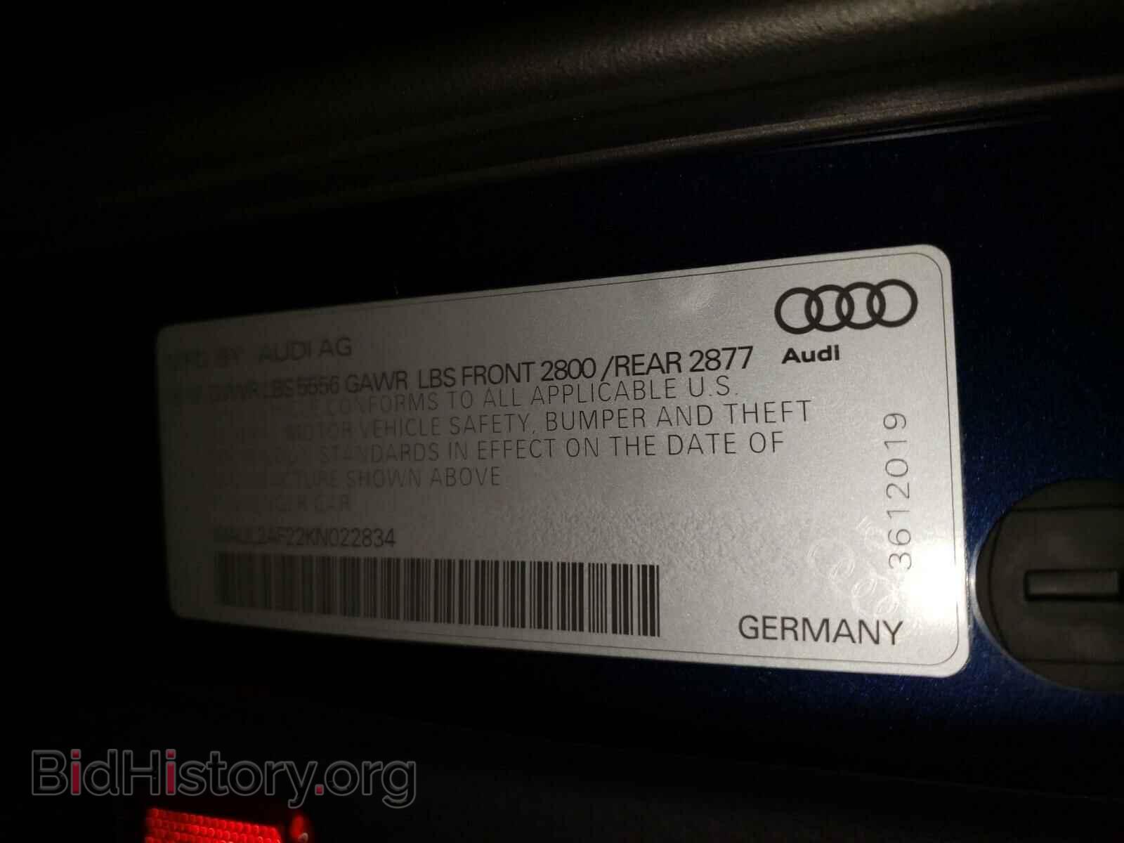 2019 AUDI A6 - VIN: WAUL2AF22KN022834 - Фото 10